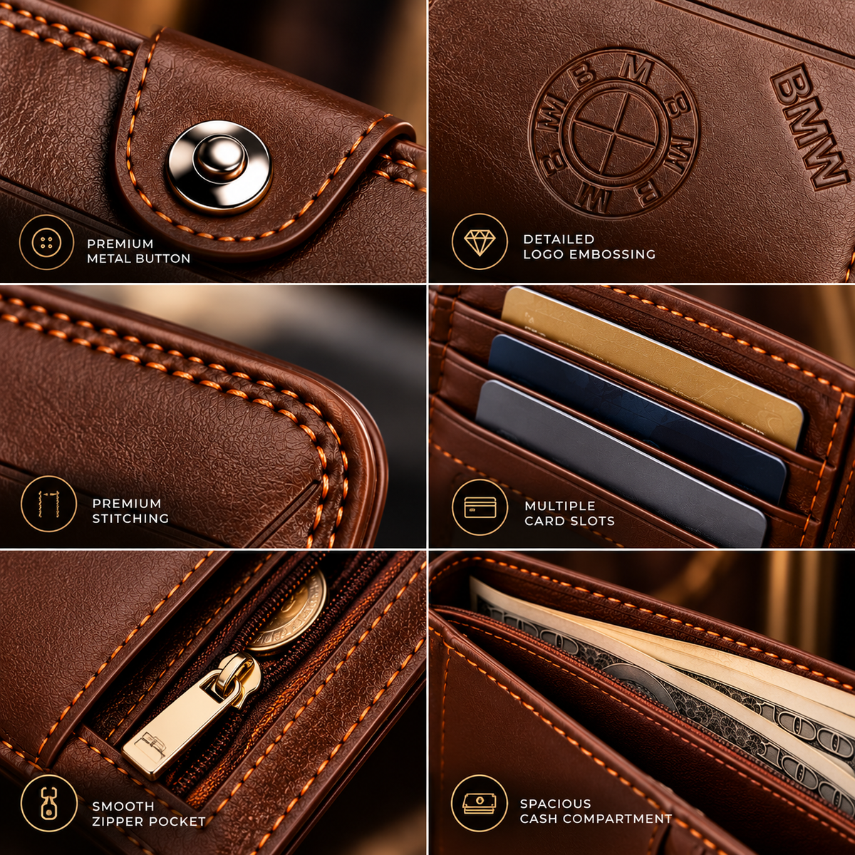 Men’s Premium Compact Leather Wallet | Stylish & Functional