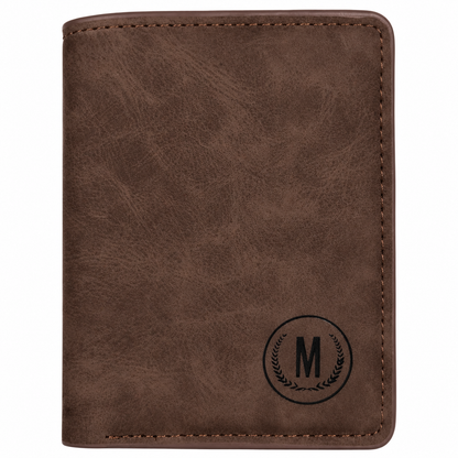 Men’s Premium Bifold Wallet – Stylish Leather-Style M Logo Wallet