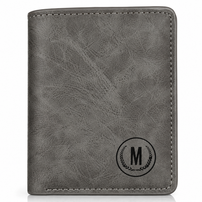 Men’s Premium Bifold Wallet – Stylish Leather-Style M Logo Wallet