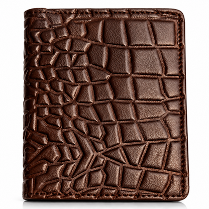 Men’s Premium Crocodile Texture Bifold Wallet – Stylish Leather-Style Wallet