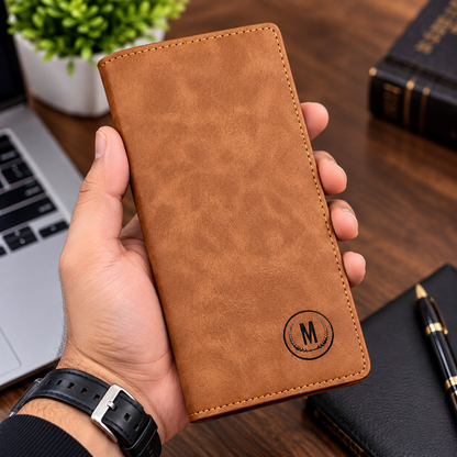 Men’s Premium Long Wallet – Slim Leather-Style Card & Cash Holder