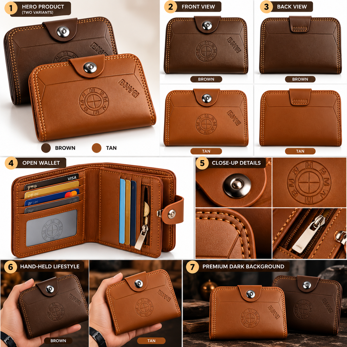 Men’s Premium Compact Leather Wallet | Stylish & Functional